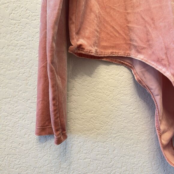 NWT Celebrity Pink Pink Crushed Velvet Long Sleeve Bodysuit Plus Size XXL - Picture 8 of 13